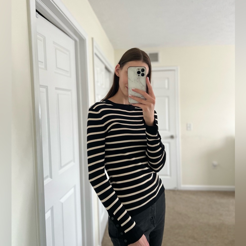 ZARA rib long sleeve top M